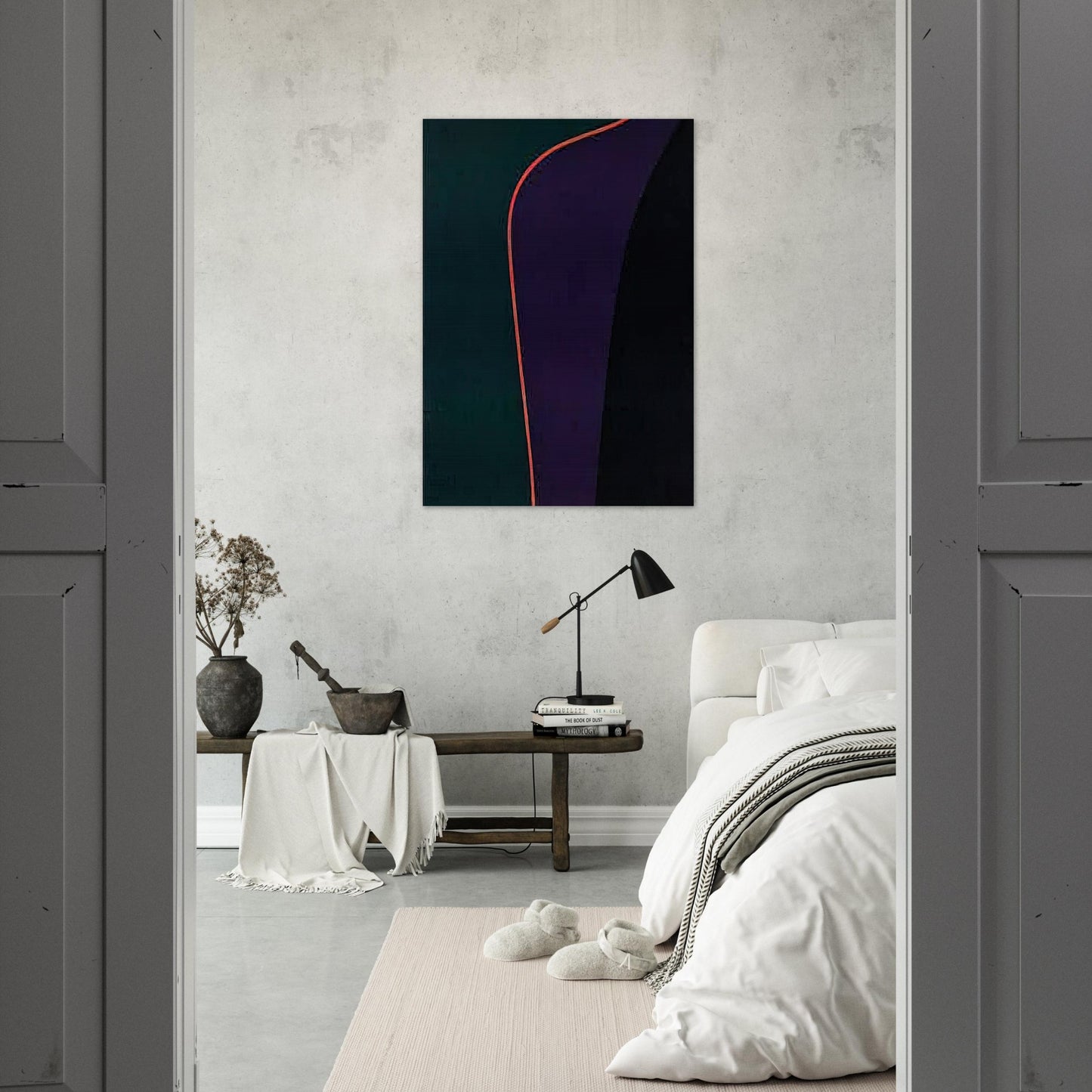 Untitled April 30 - 1977 - Lorser Feitelson Brushed Aluminum Print - 70x100 cm / 28x40 inches | Lorser Feitelson Aluminum Print | Lorser Feitelson Prints