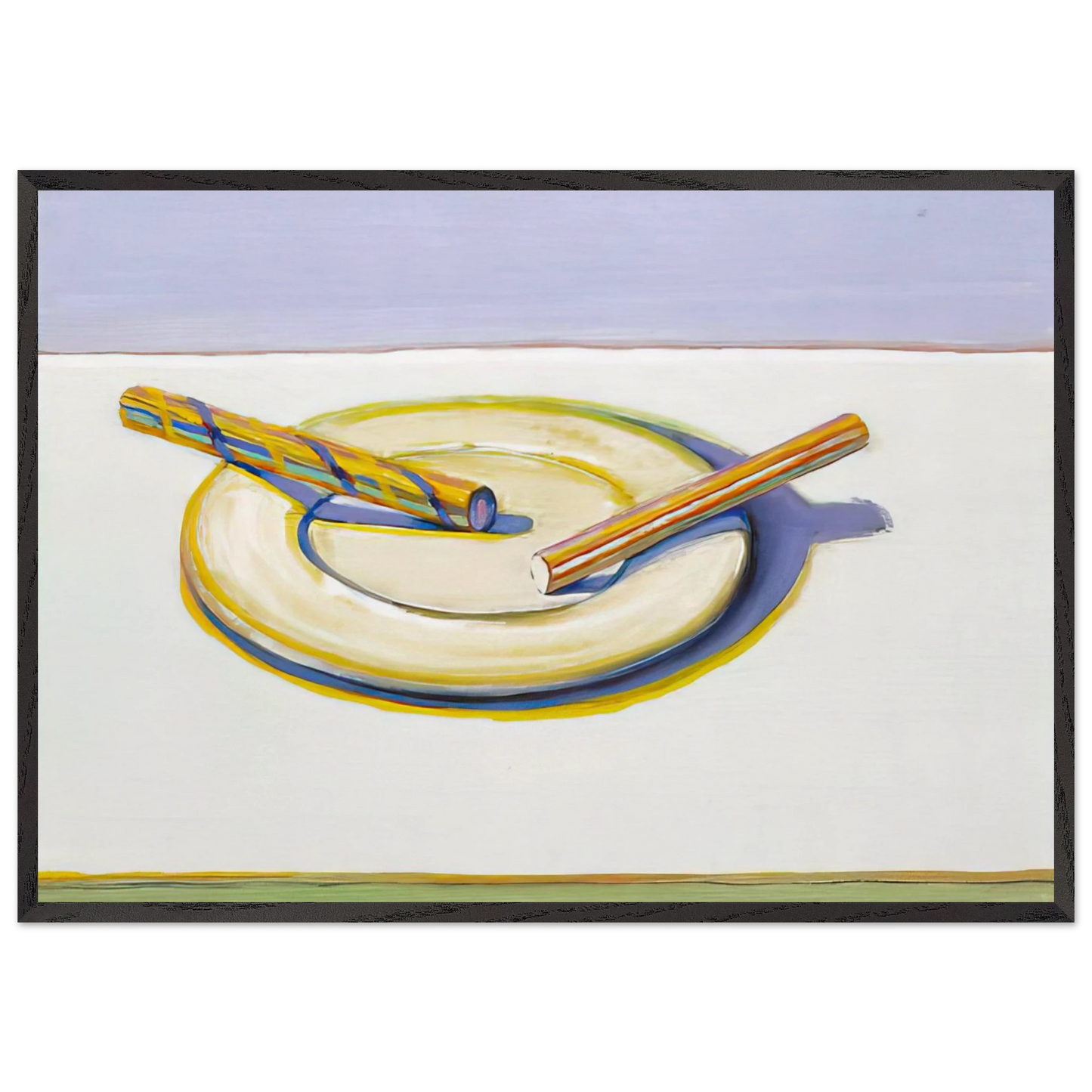 Two Candy Sticks - 2004 - Wayne Thiebaud 70x100 cm / 28x40 inches Framed Art Print – Black Wooden Frame