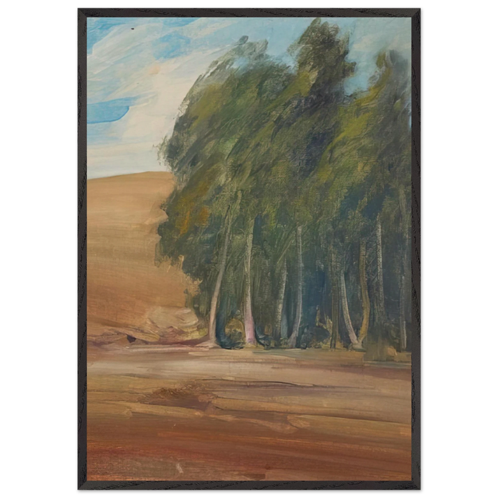 A Grove of Windswept Trees - Tonalism - Xavier Martinez 70x100 cm / 28x40 inches Framed Art Print – Black Wooden Frame