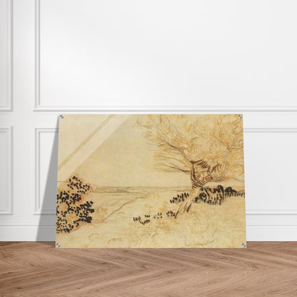 Landscape with a Tree in the Foreground - Vincent van Gogh Acrylic Print - 70x100 cm / 28x40″ inches