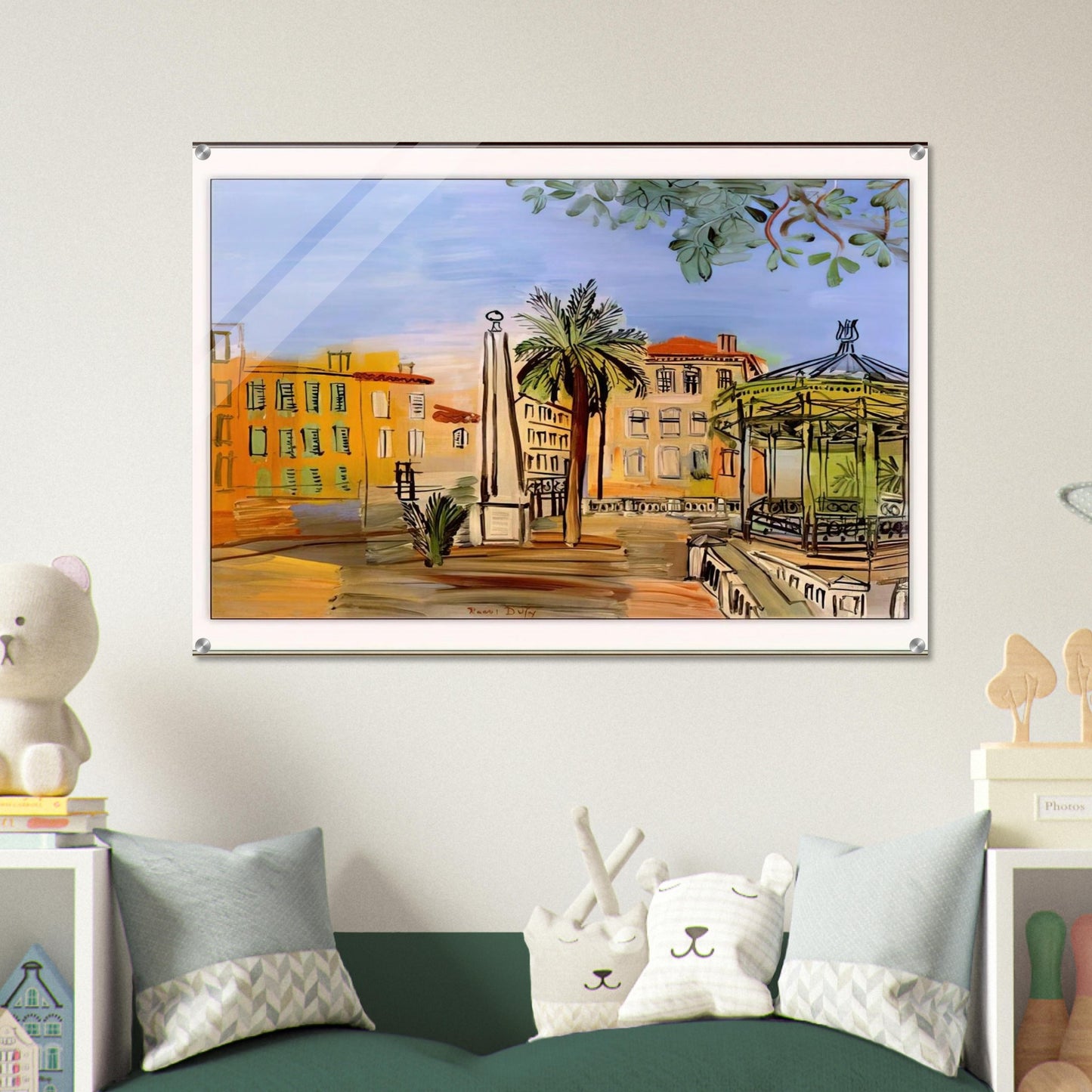 THE SQUARE IN HYERES - Raoul Dufy Acrylic Print - 70x100 cm / 28x40″ inches