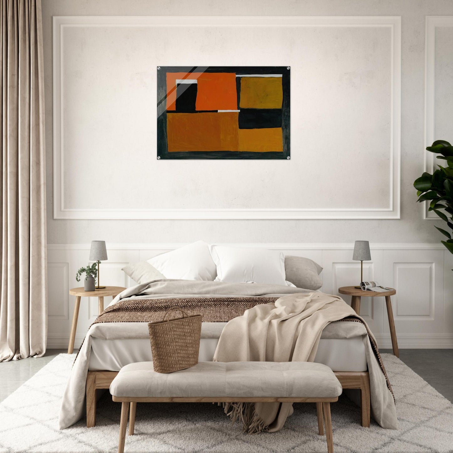 Orange, Black and White Composition - 1953 - William Scott Acrylic Print - 70x100 cm / 28x40″ inches