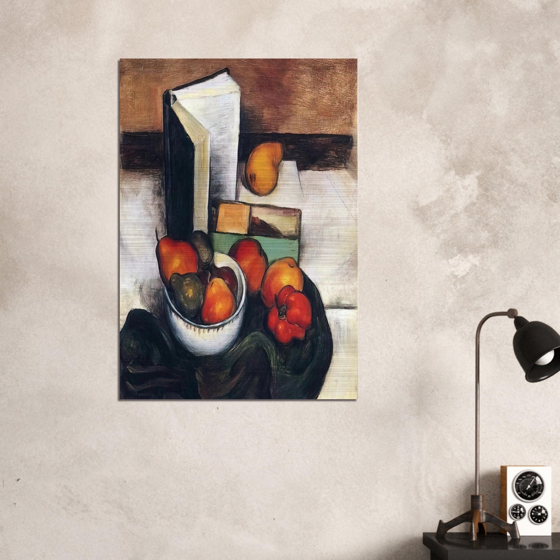 STILL LIFE WITH FRUIT AND VEGETABLES - Thomas Hart Benton Brushed Aluminum Print - 70x100 cm / 28x40 inches | Thomas Hart Benton Aluminum Print | Thomas Hart Benton Prints