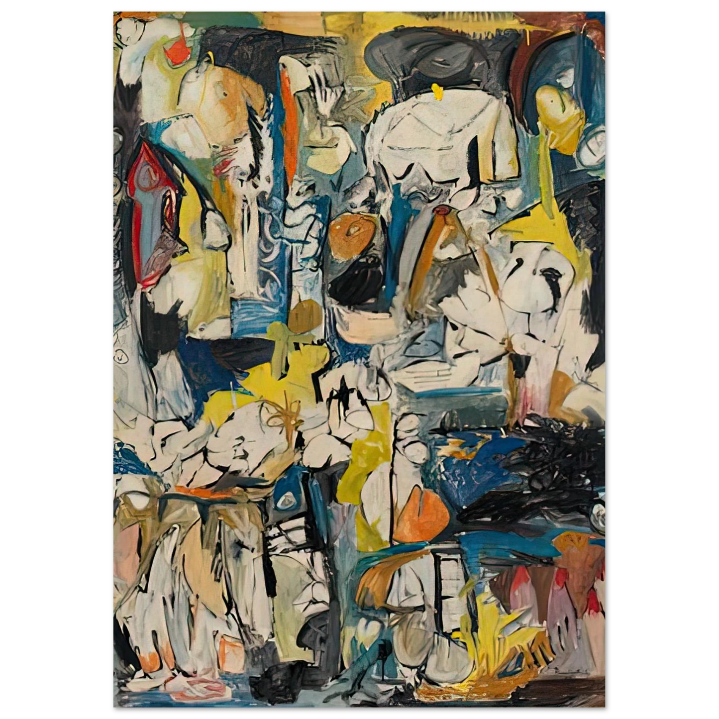 Helen Frankenthaler - Village, 1951- Wall Art - 60x80 cm / 24x32 inches - Fine Art Poster-canvas - -