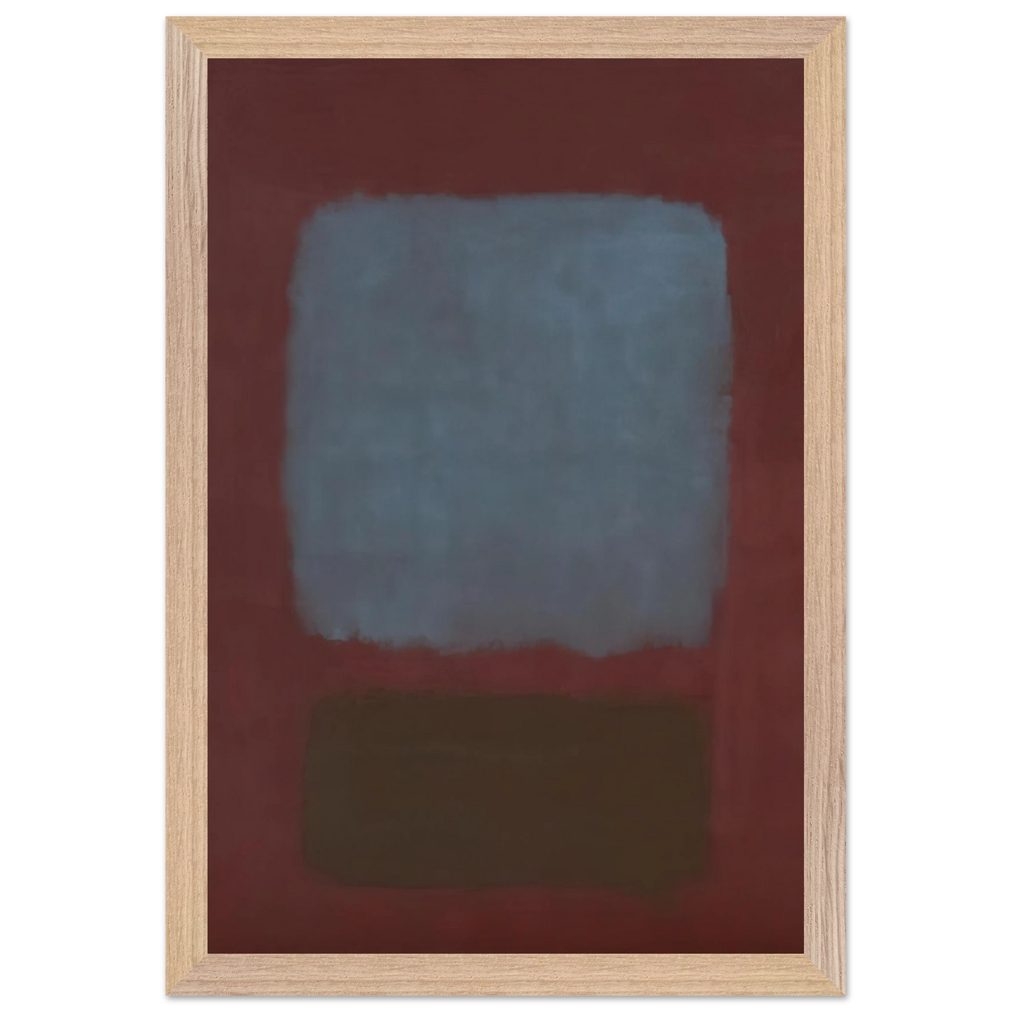 Mark Rothko - No. 37No. 19 Slate Blue and Brown on Plum - 1958 Wall Art - 60x80 cm / 24x32 inches - Premium Wooden Framed Poster With Fine Art Paper-canvas - Black frame