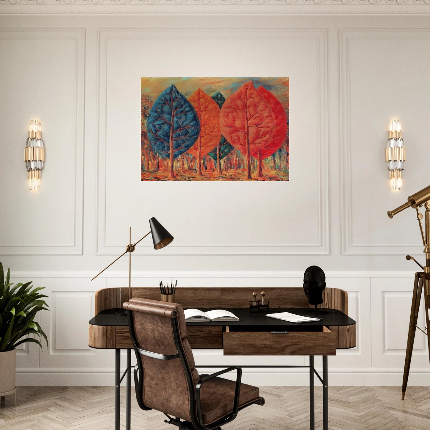 THE FIRE 1943 - Rene Magritte Brushed Aluminum Print - 70x100 cm / 28x40 inches | Rene Magritte Aluminum Print | Rene Magritte Prints