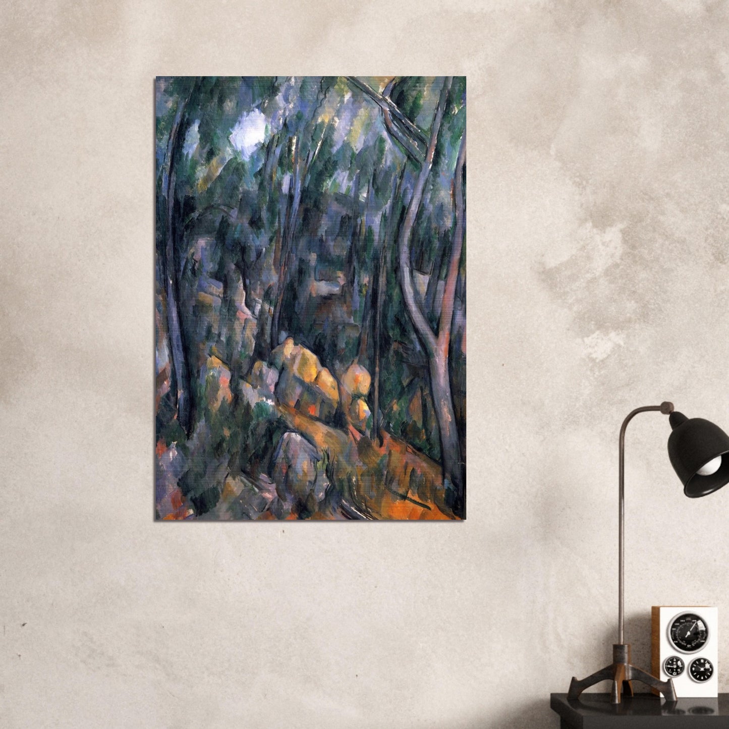Forest near the rocky caves above the Chateau Noir - Paul Cézanne Brushed Aluminum Print - 70x100 cm / 28x40 inches | Paul Cézanne Aluminum Print | Paul Cézanne Prints