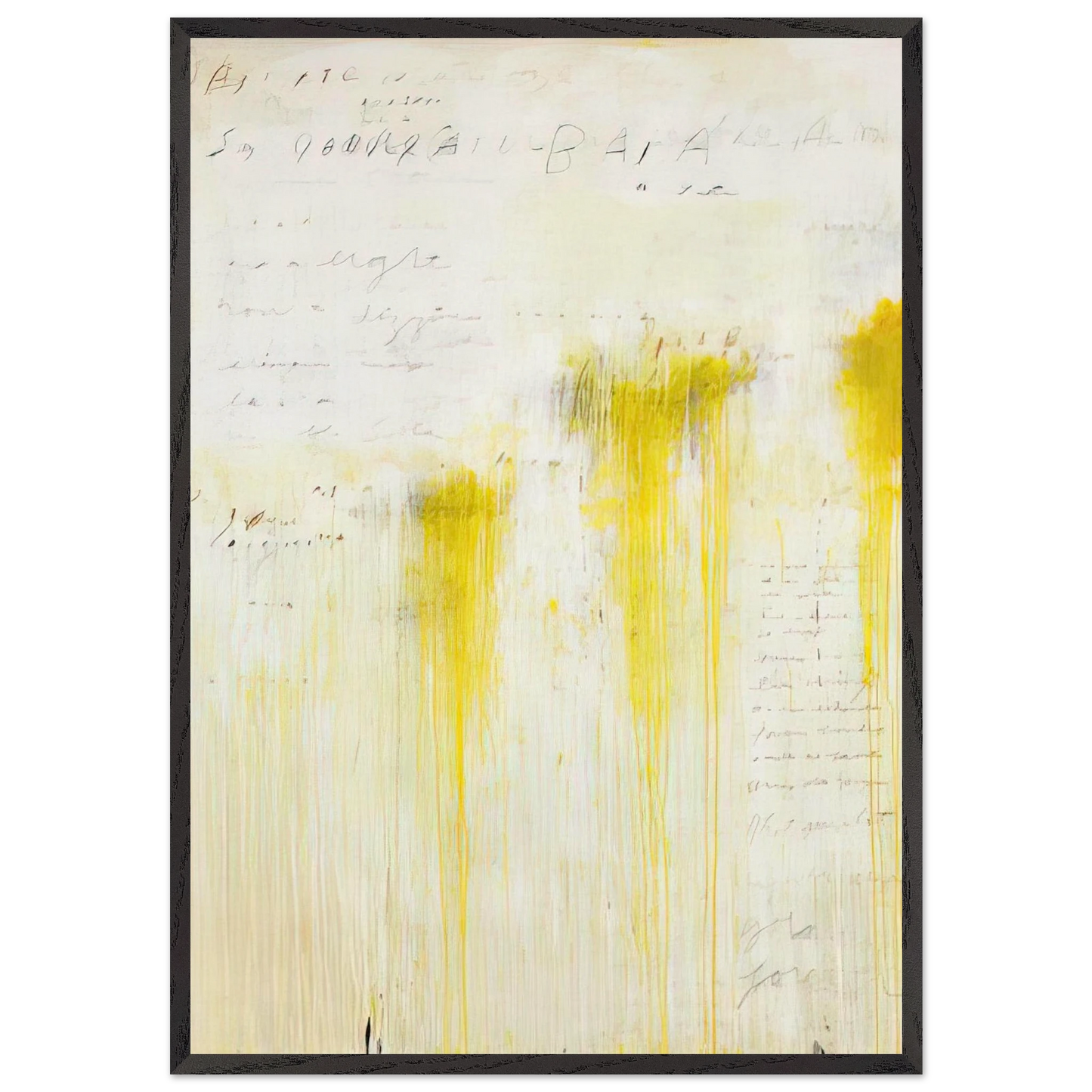 Quattro Stagioni II Estate - Cy Twombly 70x100 cm / 28x40 inches Framed Art Print – Black Wooden Frame