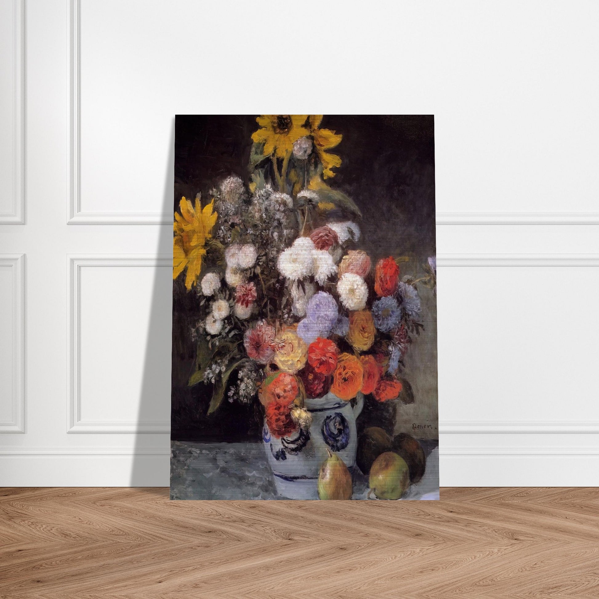 Mixed Flowers In An Earthware Pot - Pierre-Auguste Renoir Brushed Aluminum Print - 70x100 cm / 28x40 inches | Pierre-Auguste Renoir Aluminum Print | Pierre-Auguste Renoir Prints