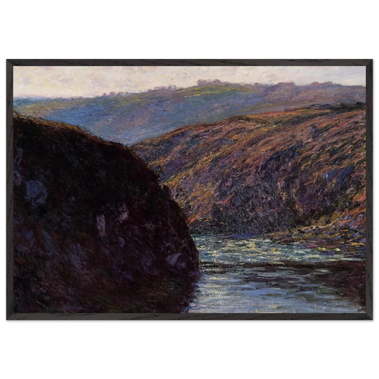 Valley of the Creuse Afternoon Sunlight - claude monet 70x100 cm / 28x40 inches Framed Art Print – Black Wooden Frame