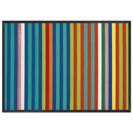 Orange Twitter - 1966 - Gene Davis 70x100 cm / 28x40 inches Framed Art Print – Black Wooden Frame