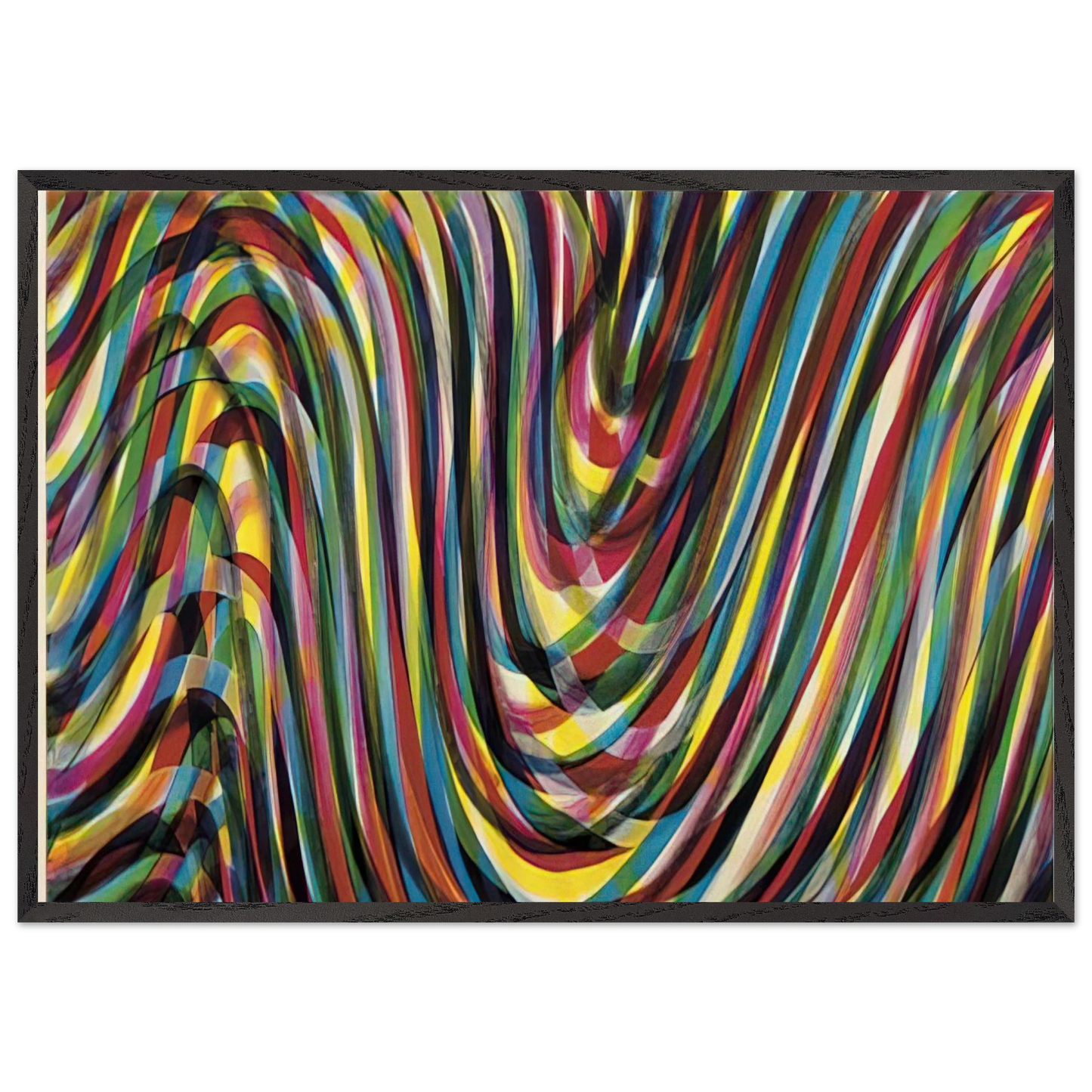 Horizontal Wavy Lines - Sol LeWitt 70x100 cm / 28x40 inches Framed Art Print – Black Wooden Frame