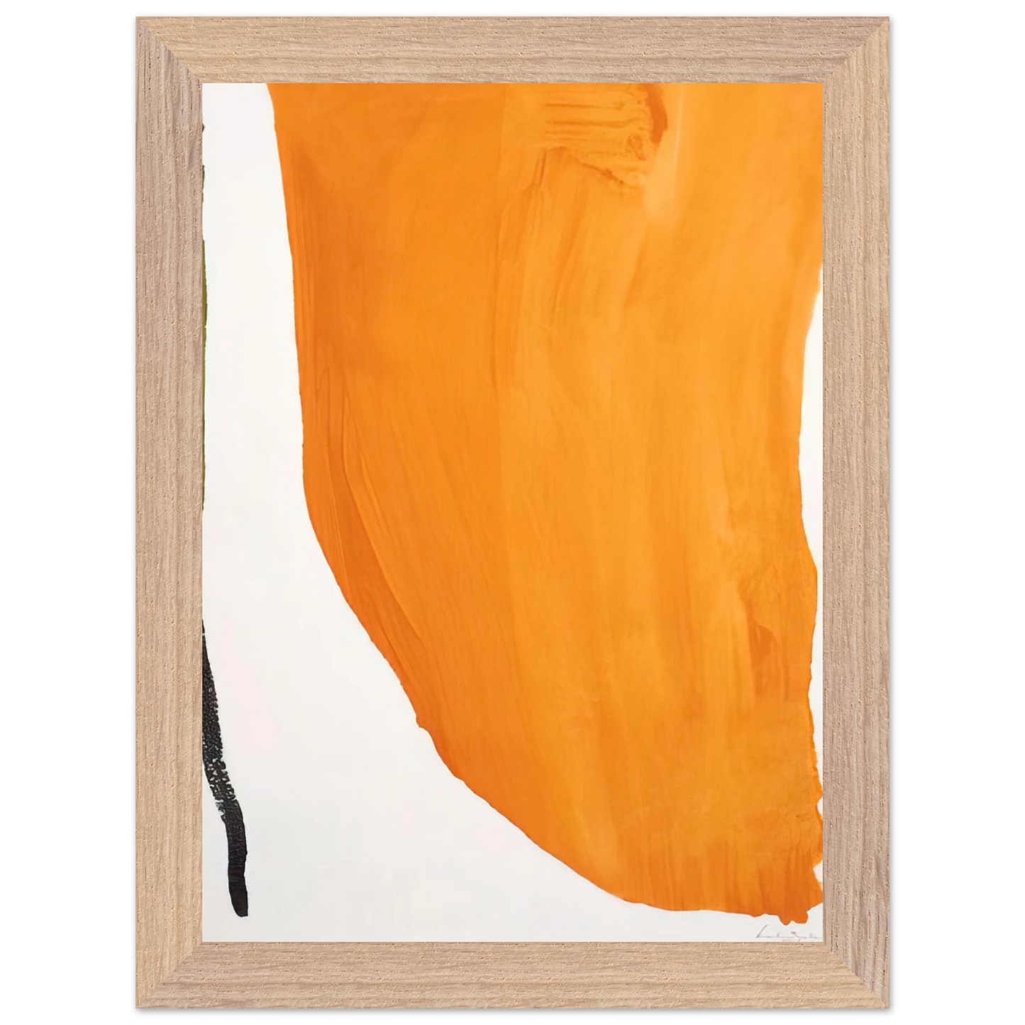 Helen Frankenthaler - Orange Downpour - 1970 Wall art - A2 (42 x 59.4  cm) - Premium Wooden Framed Poster With Fine Art Paper-canvas - Black frame