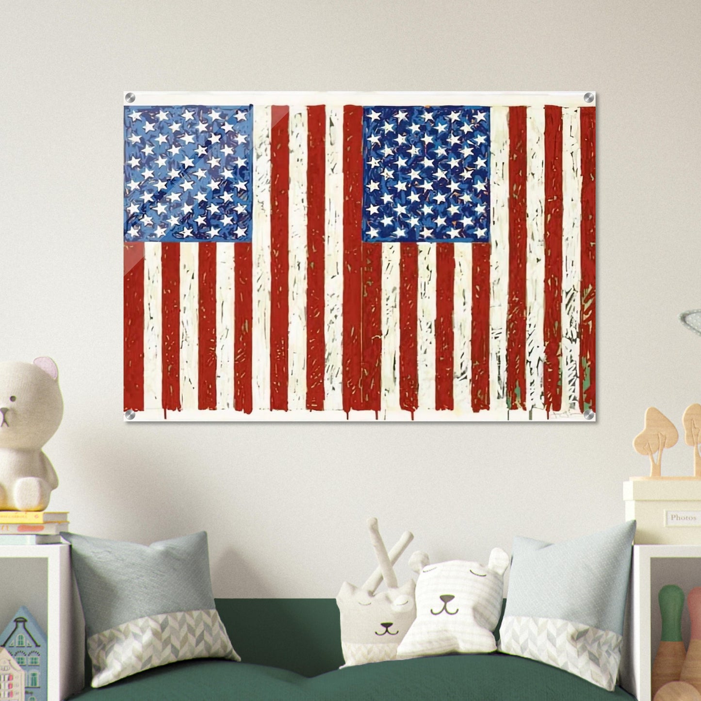 FLAGS I ULAE 128 - Jasper Johns Acrylic Print - 70x100 cm / 28x40″ inches