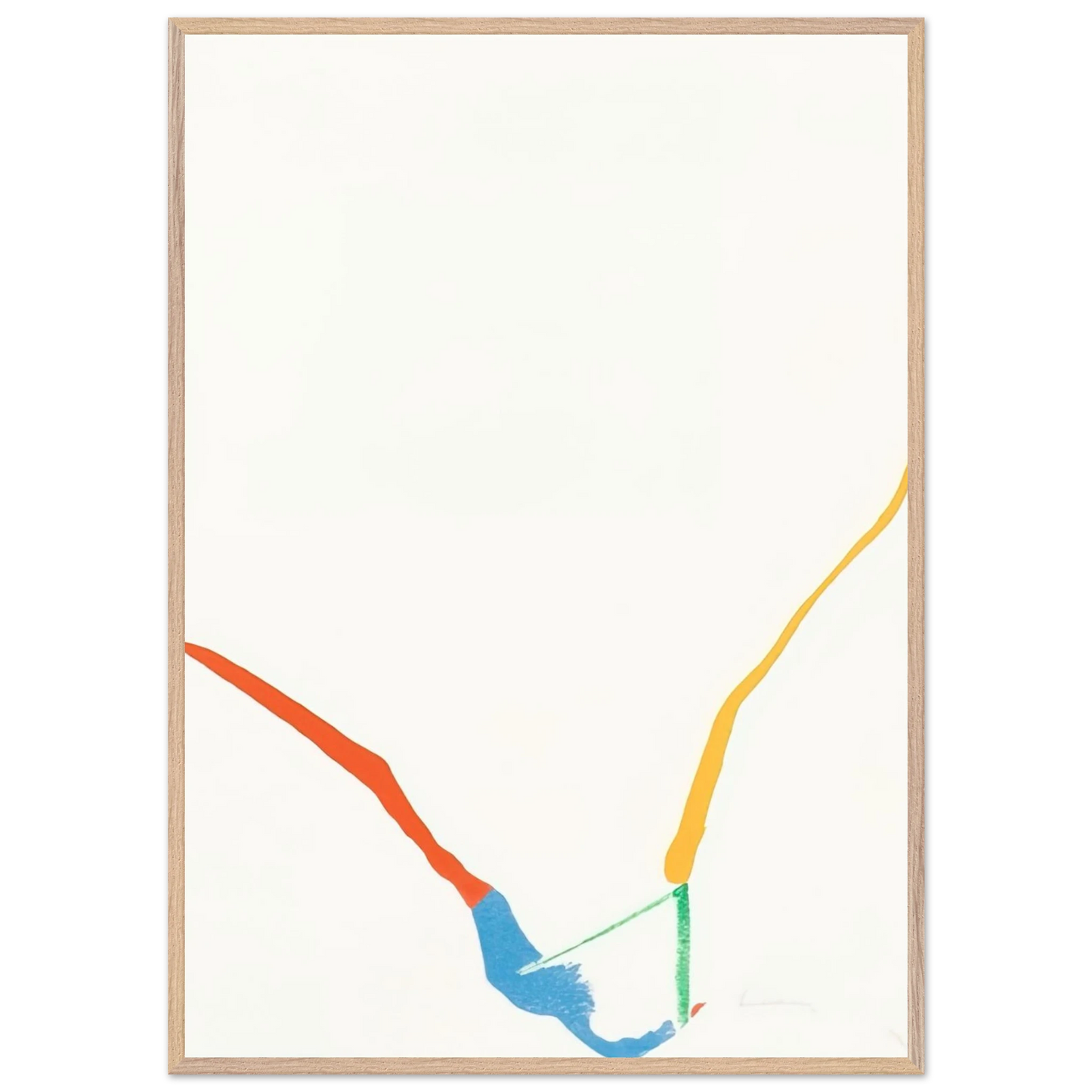 Helen Frankenthaler - What Red Lines Can Do - 1970 Wall art - A1 (59.4 x 84.1  cm) - Premium Wooden Framed Poster With Fine Art Paper-canvas - Black frame