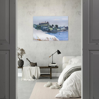 Small Town on Cove - Edward Hopper Brushed Aluminum Print - 70x100 cm / 28x40 inches | Edward Hopper Aluminum Print | Edward Hopper Prints