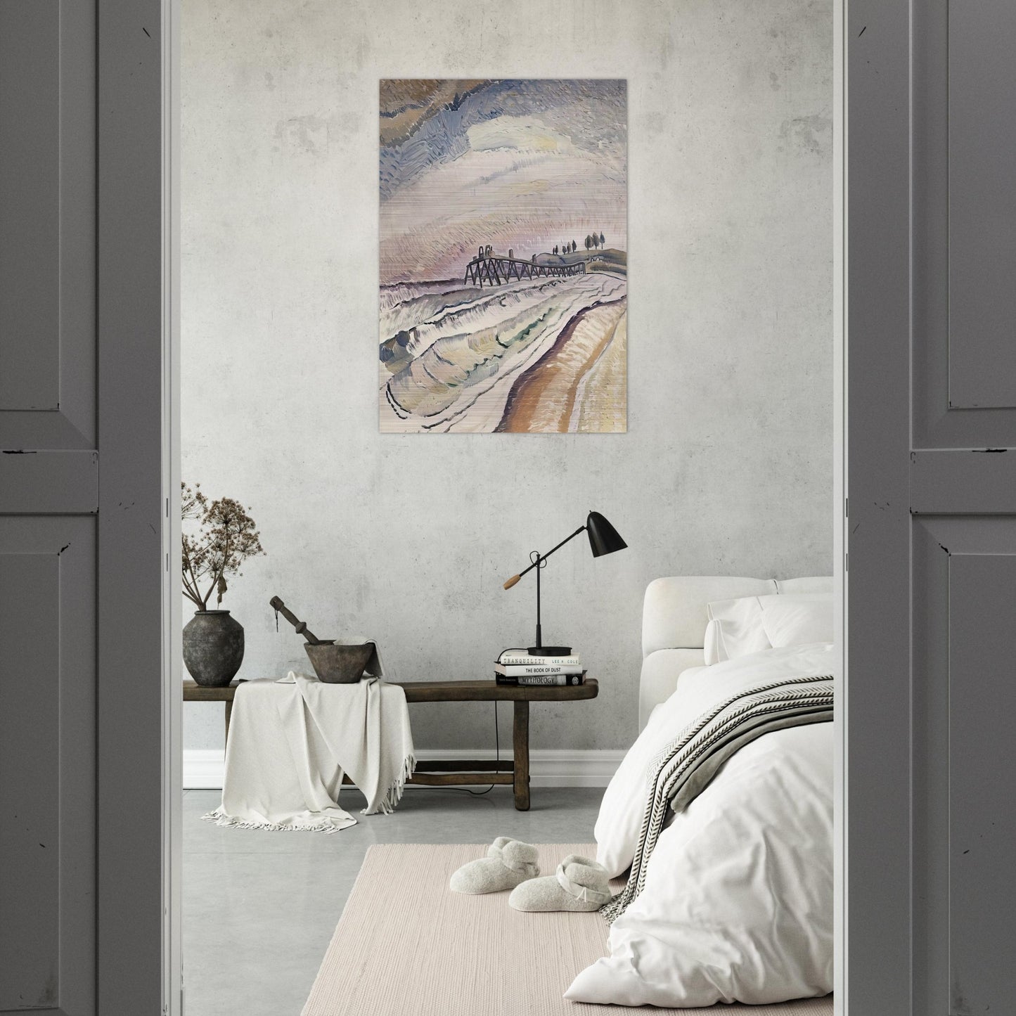 Bulli Pier, South Coast - 1931 - Grace Cossington Smith Brushed Aluminum Print - 70x100 cm / 28x40 inches | Grace Cossington Smith Aluminum Print | Grace Cossington Smith Prints