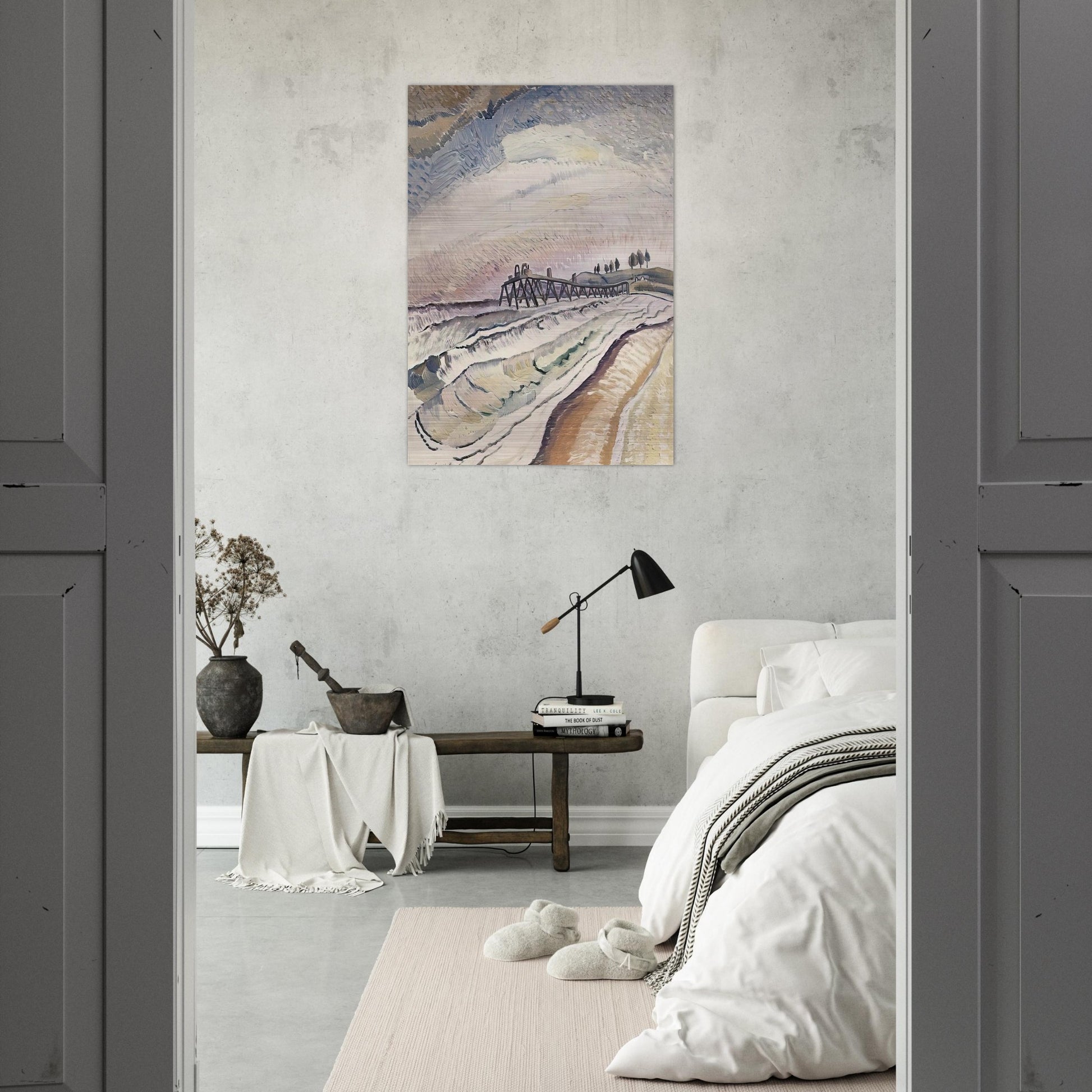 Bulli Pier, South Coast - 1931 - Grace Cossington Smith Brushed Aluminum Print - 70x100 cm / 28x40 inches | Grace Cossington Smith Aluminum Print | Grace Cossington Smith Prints