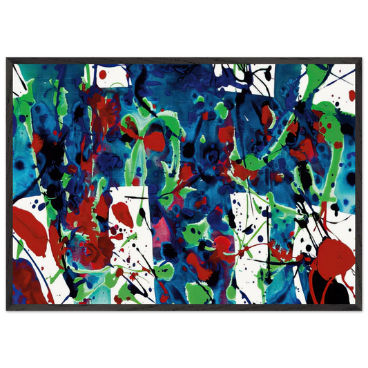 Untitled  SFP94-33  SFF 1709  - Sam Francis 70x100 cm / 28x40 inches Framed Art Print – Black Wooden Frame