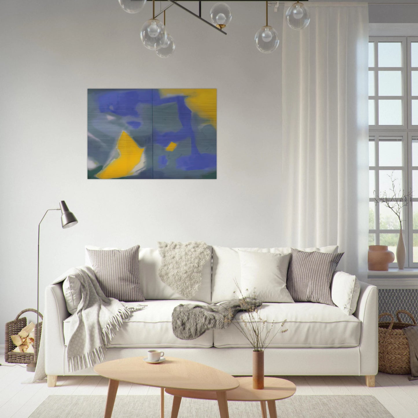 DIPTYCH 1987 - Esteban Vicente Brushed Aluminum Print - 70x100 cm / 28x40 inches | Esteban Vicente Aluminum Print | Esteban Vicente Prints