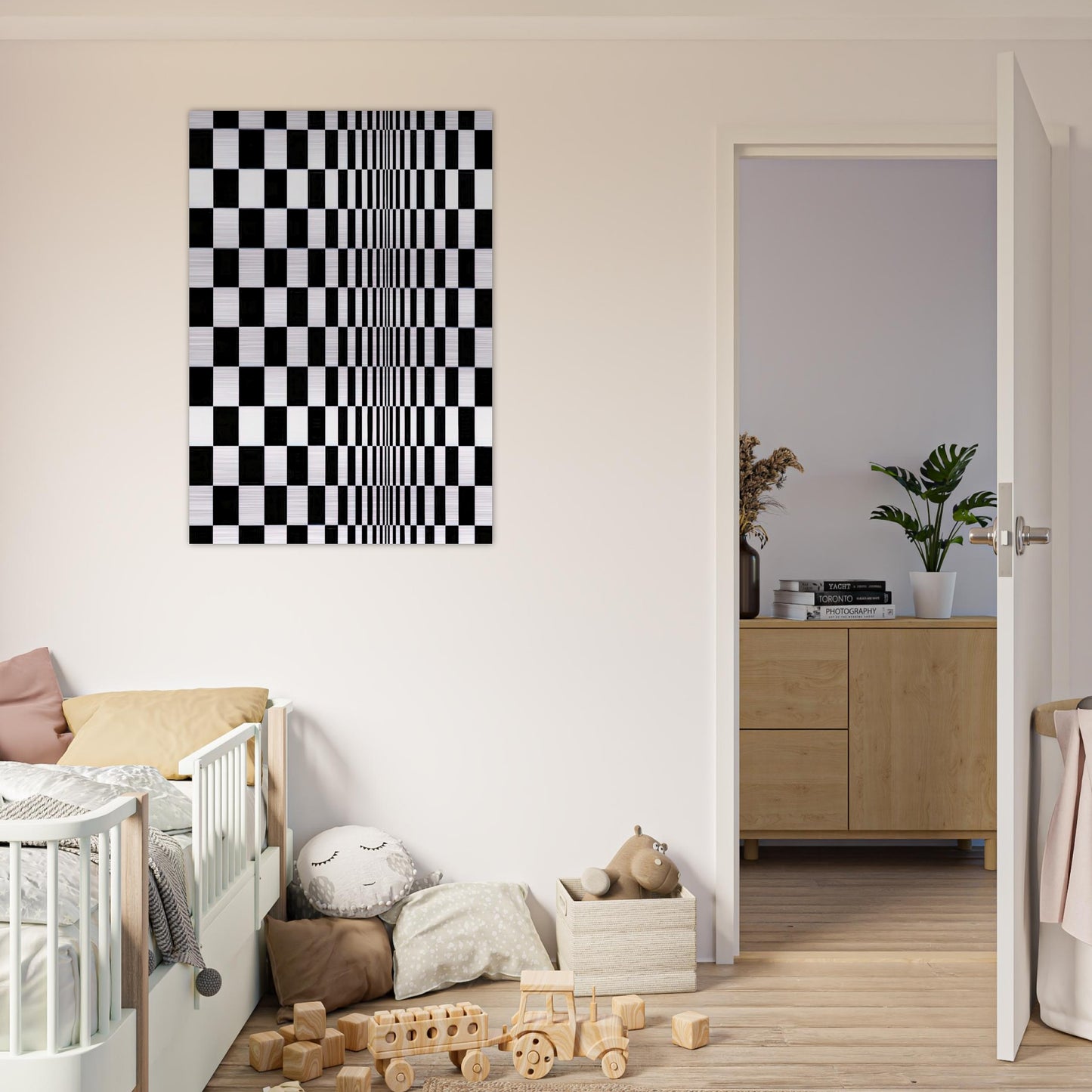 MOVEMENT IN SQUARES 1961 - Bridget Riley Brushed Aluminum Print - 70x100 cm / 28x40 inches | Bridget Riley Aluminum Print | Bridget Riley Prints