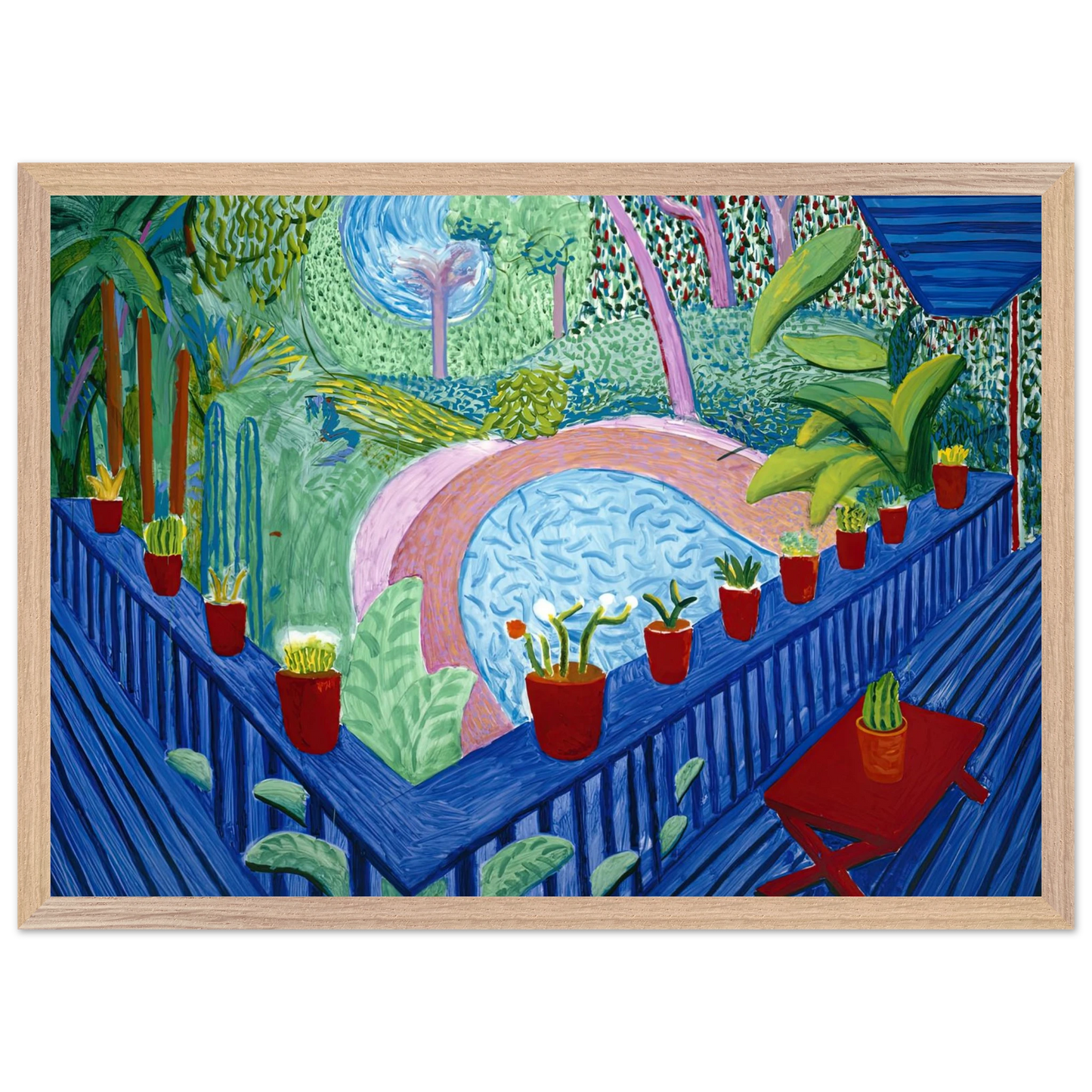 David Hockney - David Hockney Wall art - 50x70 cm / 20x28 inches - Premium Wooden Framed Poster With Fine Art Paper-canvas - White frame