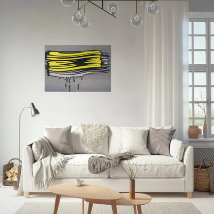 YELLOW AND WHITE BRUSHSTROKES 1965 - Roy Lichtenstein Brushed Aluminum Print - 70x100 cm / 28x40 inches | Roy Lichtenstein Aluminum Print | Roy Lichtenstein Prints