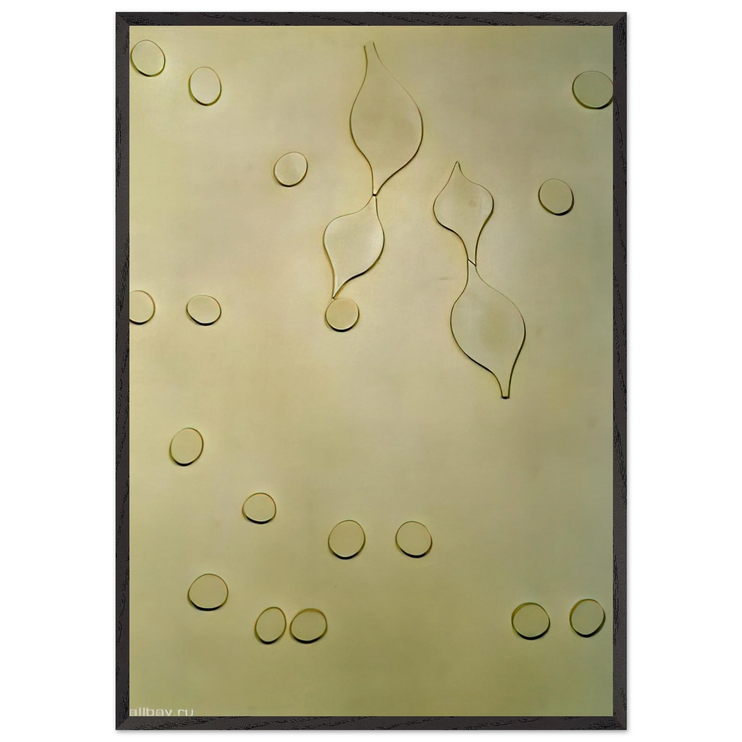 Leafage and Drops - Jean Arp 70x100 cm / 28x40 inches Framed Art Print – Black Wooden Frame