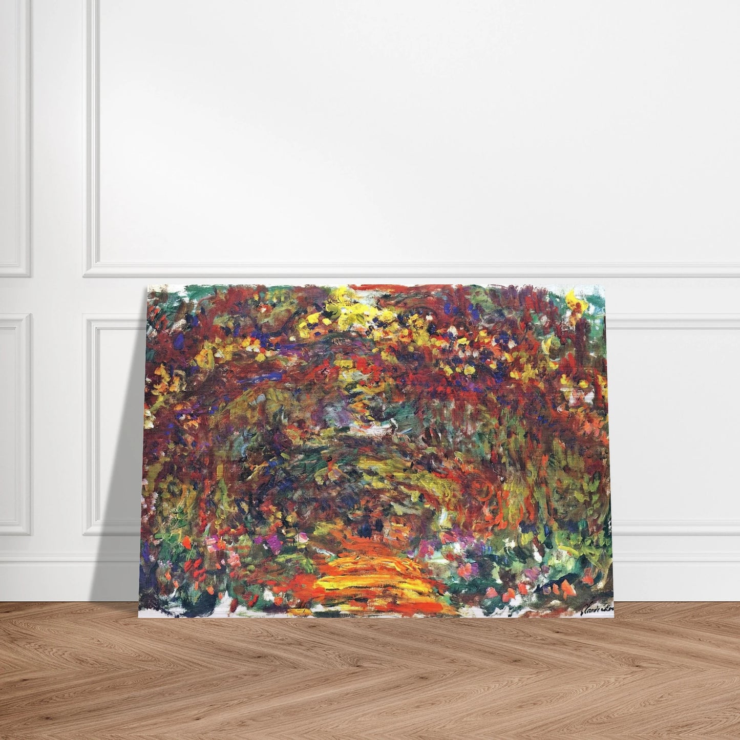 Path under the Rose Trellises, Giverny - claude monet Brushed Aluminum Print - 70x100 cm / 28x40 inches | claude monet Aluminum Print | claude monet Prints