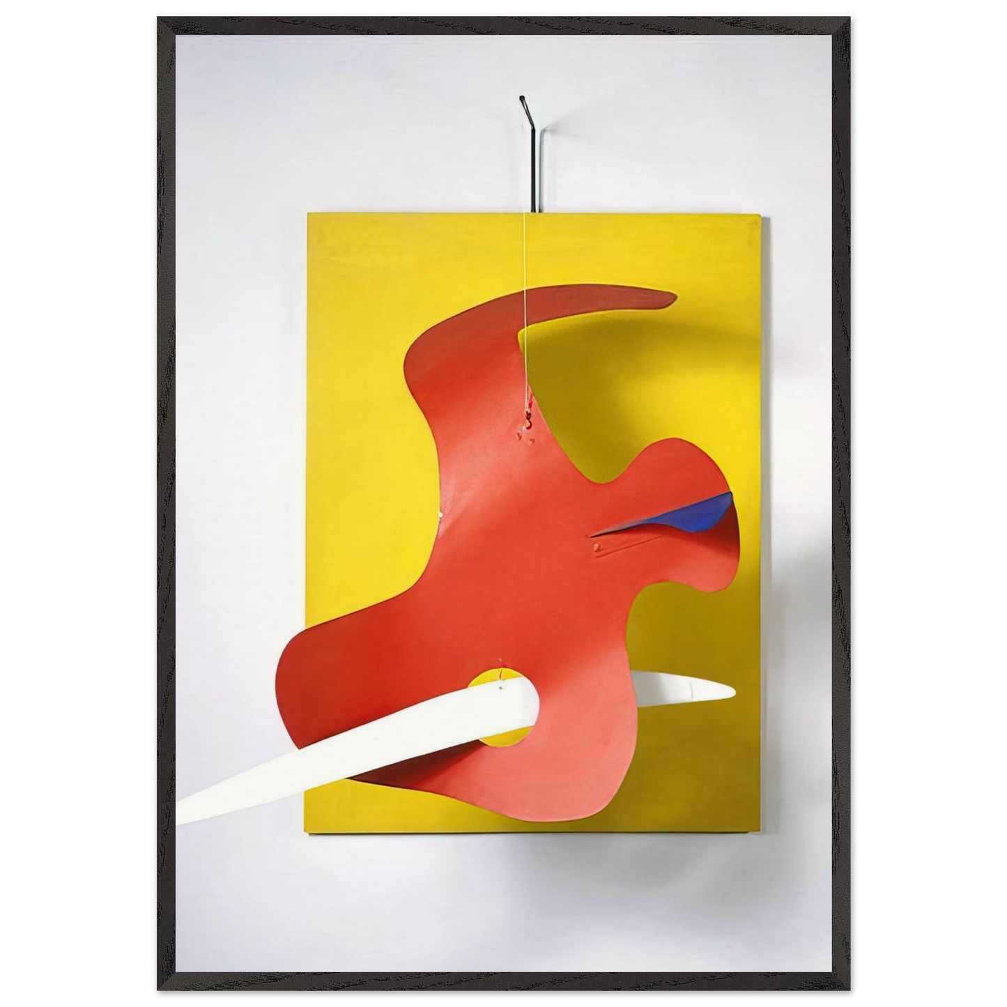 FORM AGAINST YELLOW YELLOW PANEL 1936 - Alexander Calder 70x100 cm / 28x40 inches Framed Art Print – Black Wooden Frame