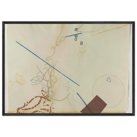 Dereau No 11 - 1982 - John Cage 70x100 cm / 28x40 inches Framed Art Print – Black Wooden Frame