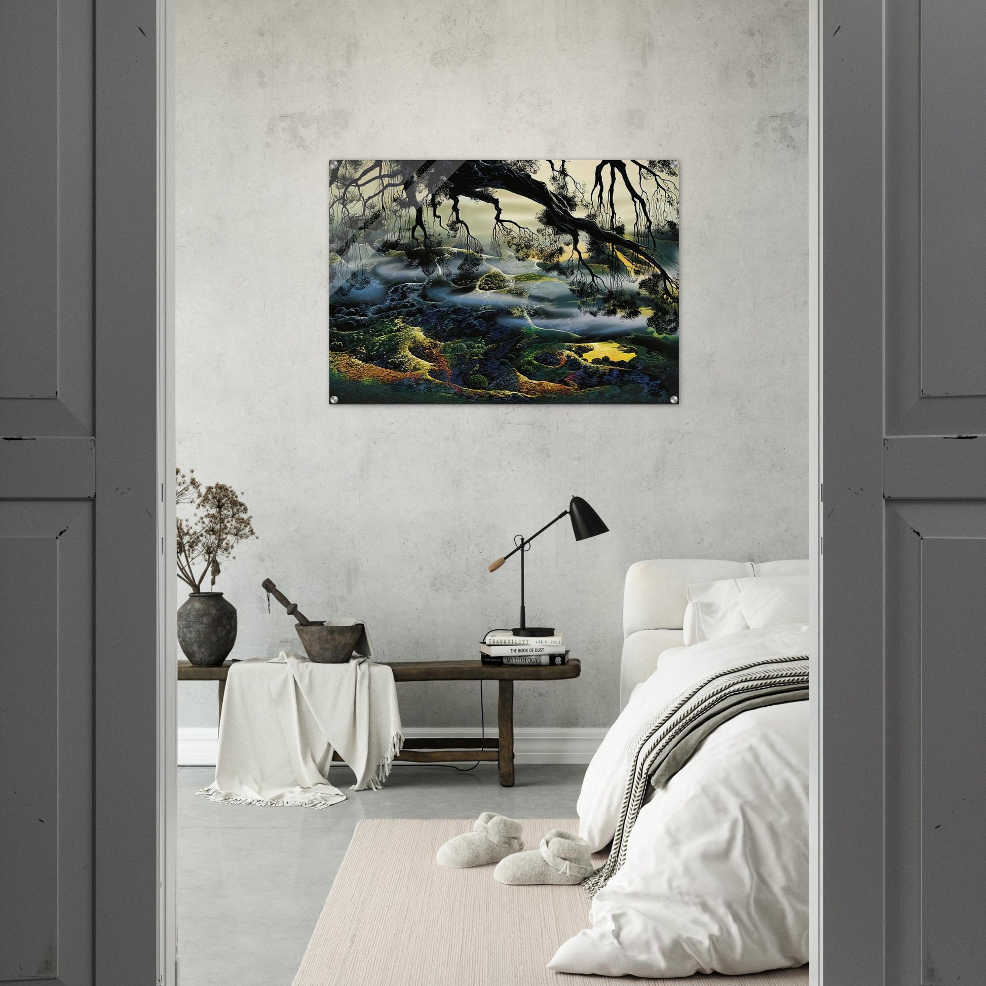 Fog Passes By - Eyvind Earle Acrylic Print - 70x100 cm / 28x40″ inches