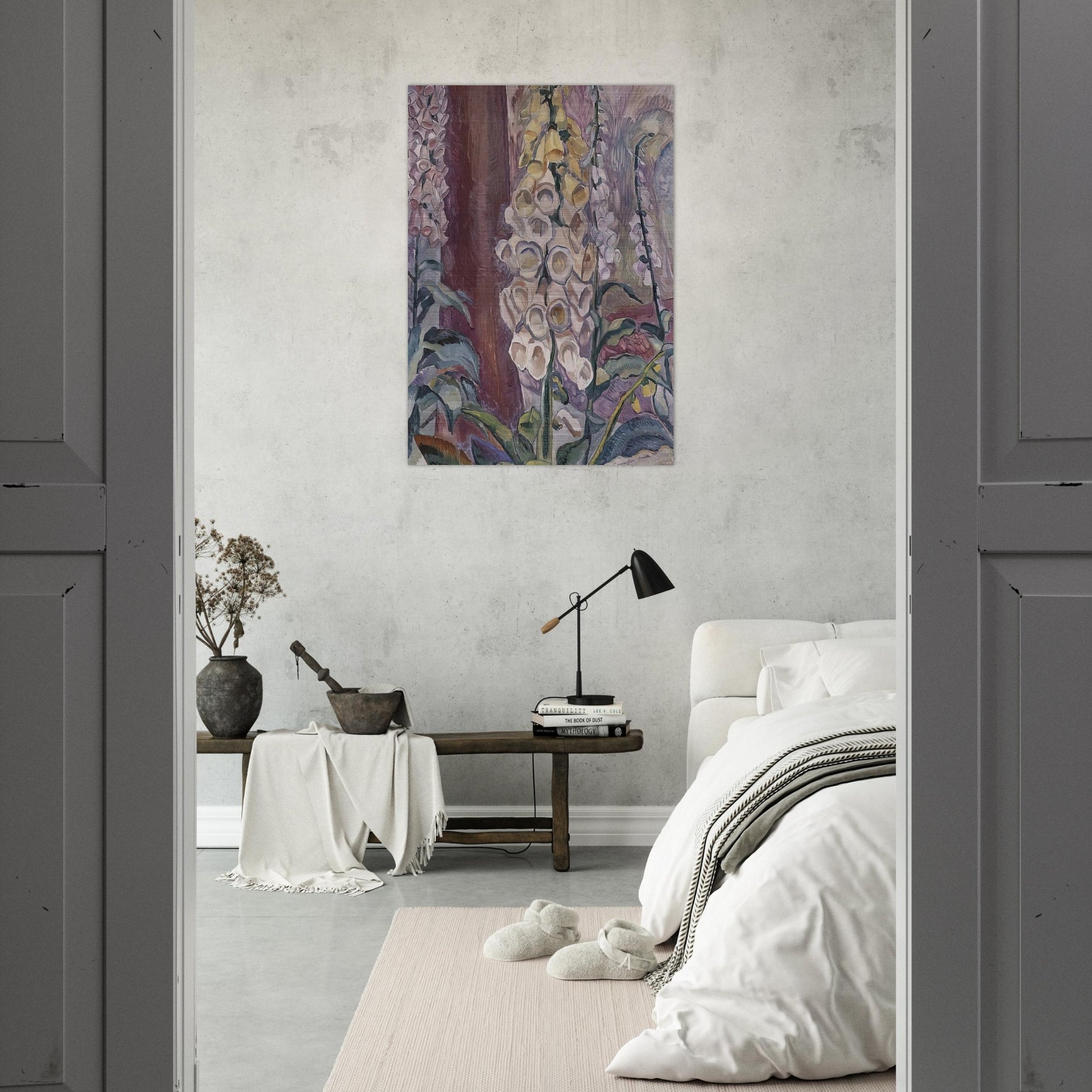 Foxgloves growing - 1929 - Grace Cossington Smith Brushed Aluminum Print - 70x100 cm / 28x40 inches | Grace Cossington Smith Aluminum Print | Grace Cossington Smith Prints