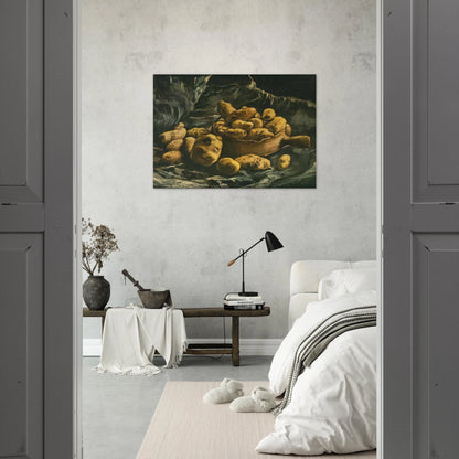 Still life with an Earthern bowl and potatoes - Vincent van Gogh Brushed Aluminum Print - 70x100 cm / 28x40 inches | Vincent van Gogh Aluminum Print | Vincent van Gogh Prints