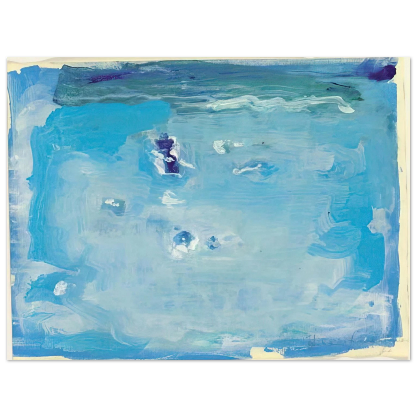 Helen Frankenthaler - Untitled - Color Field Painting, Lyrical Abstraction Wall art - 30x40 cm / 12x16 inches - Premium Wooden Framed Poster With Fine Art Paper-canvas - Wood frame