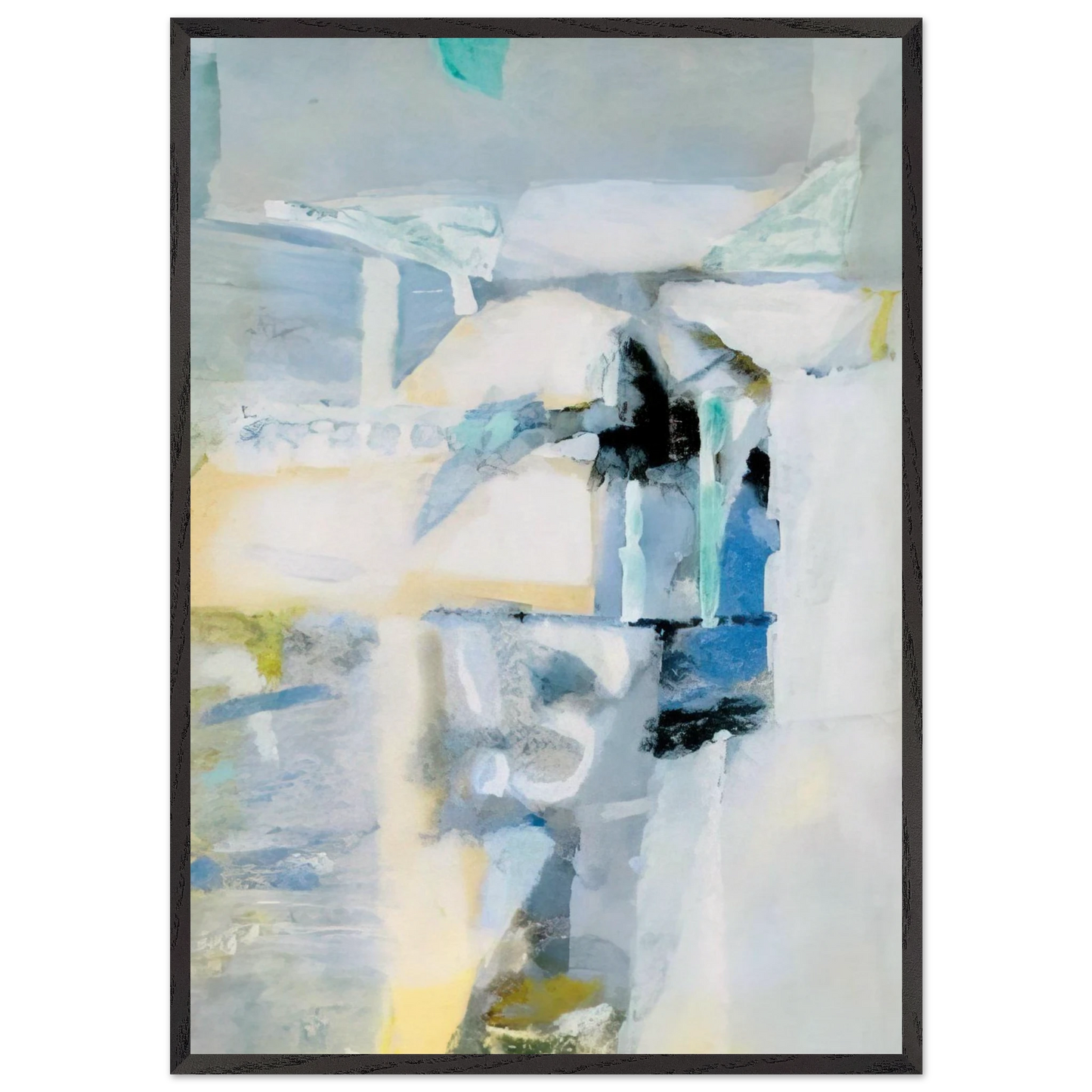 Reflexos - Lyrical Abstraction - Menez 70x100 cm / 28x40 inches Framed Art Print – Black Wooden Frame
