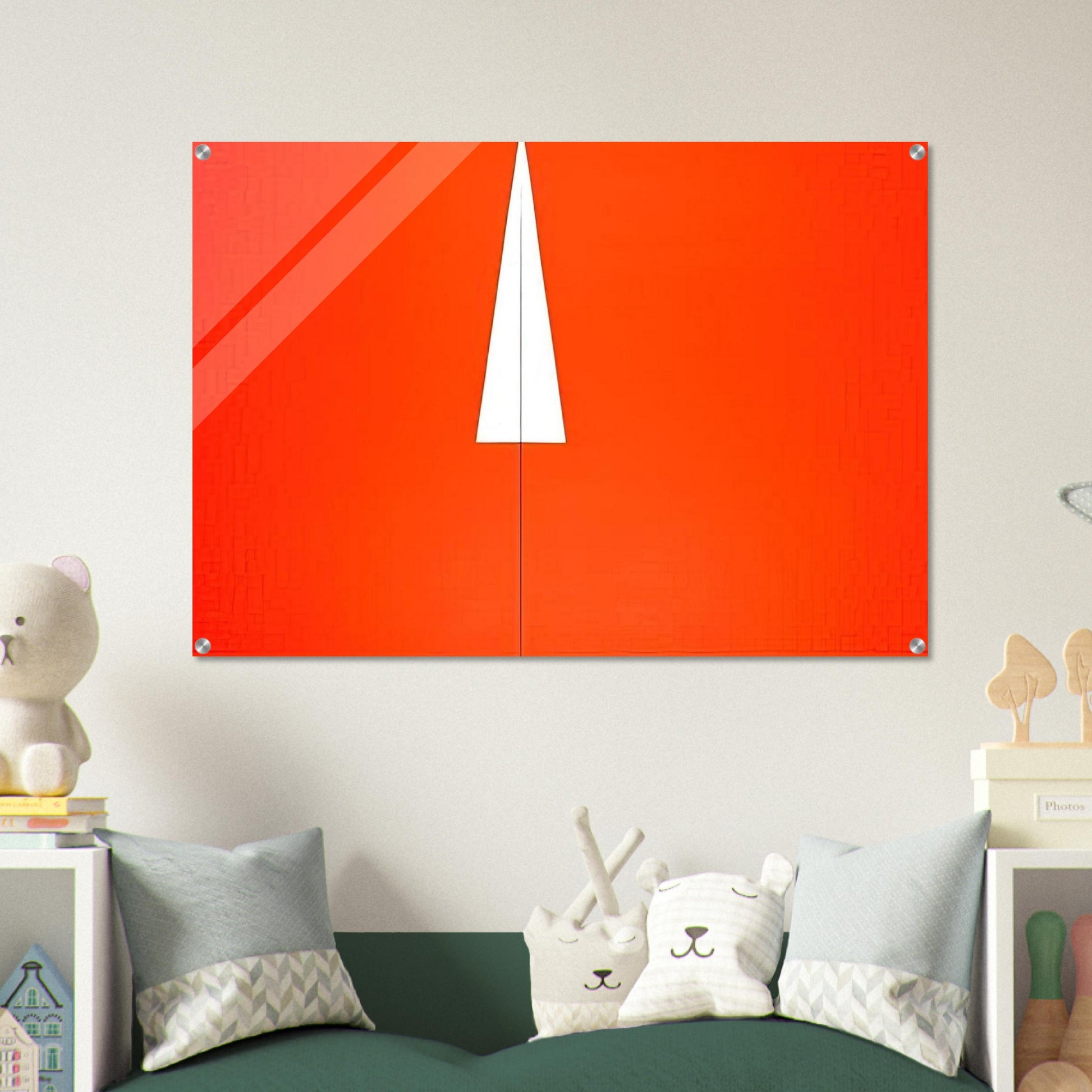 Red with White Triangle - 1961 - Carmen Herrera Acrylic Print - 70x100 cm / 28x40″ inches