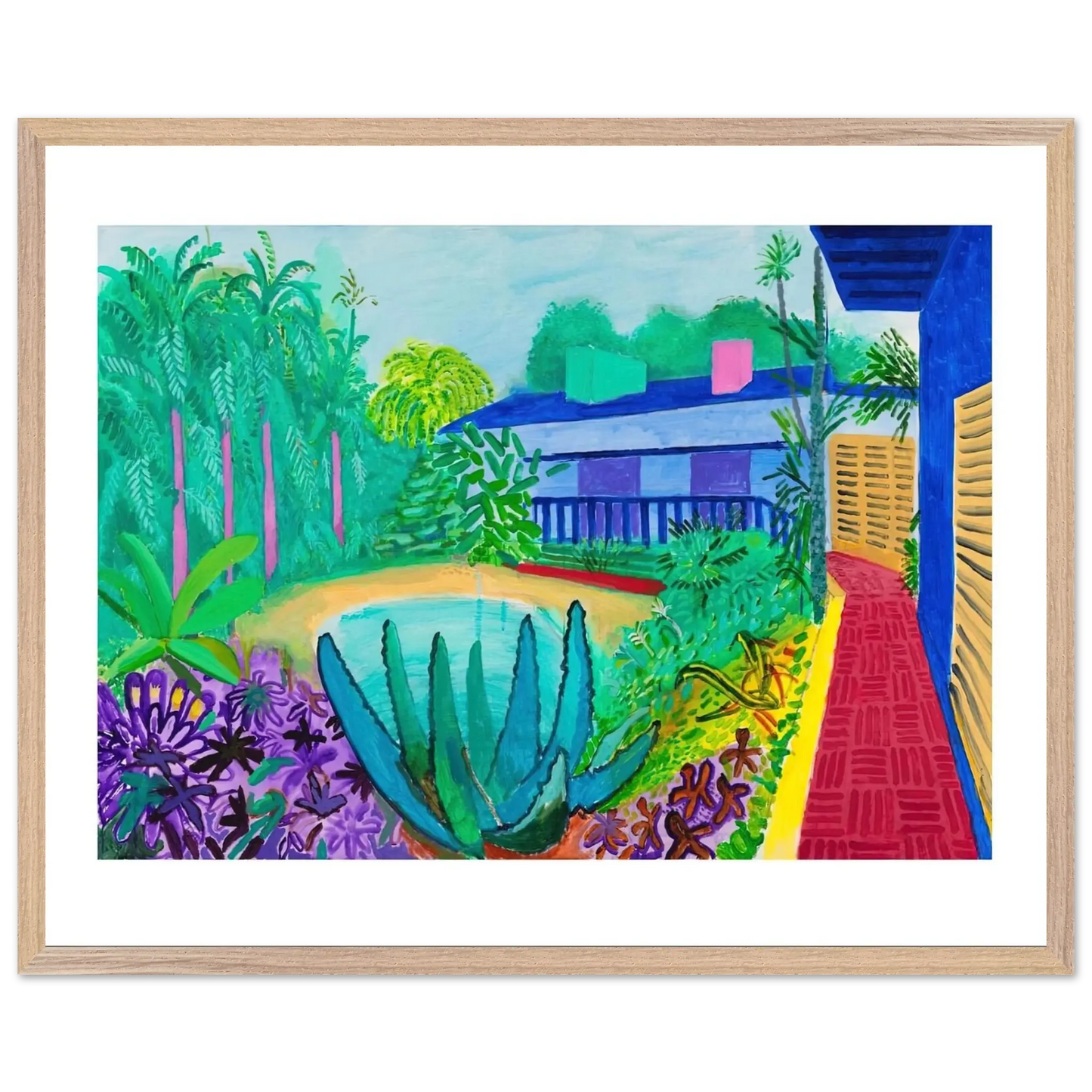 David Hockney - David Hockney Wall art - 20x25 cm / 8x10 Inches - Premium Wooden Framed Poster With Fine Art Paper - White frame