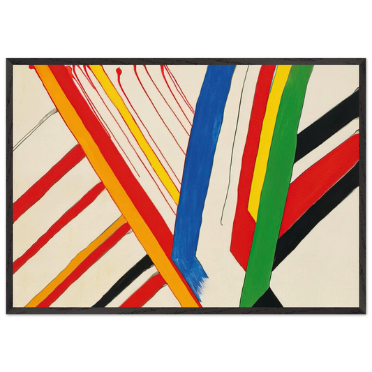 THE GREEN STRIPE 1963 - Alexander Calder 70x100 cm / 28x40 inches Framed Art Print – Black Wooden Frame