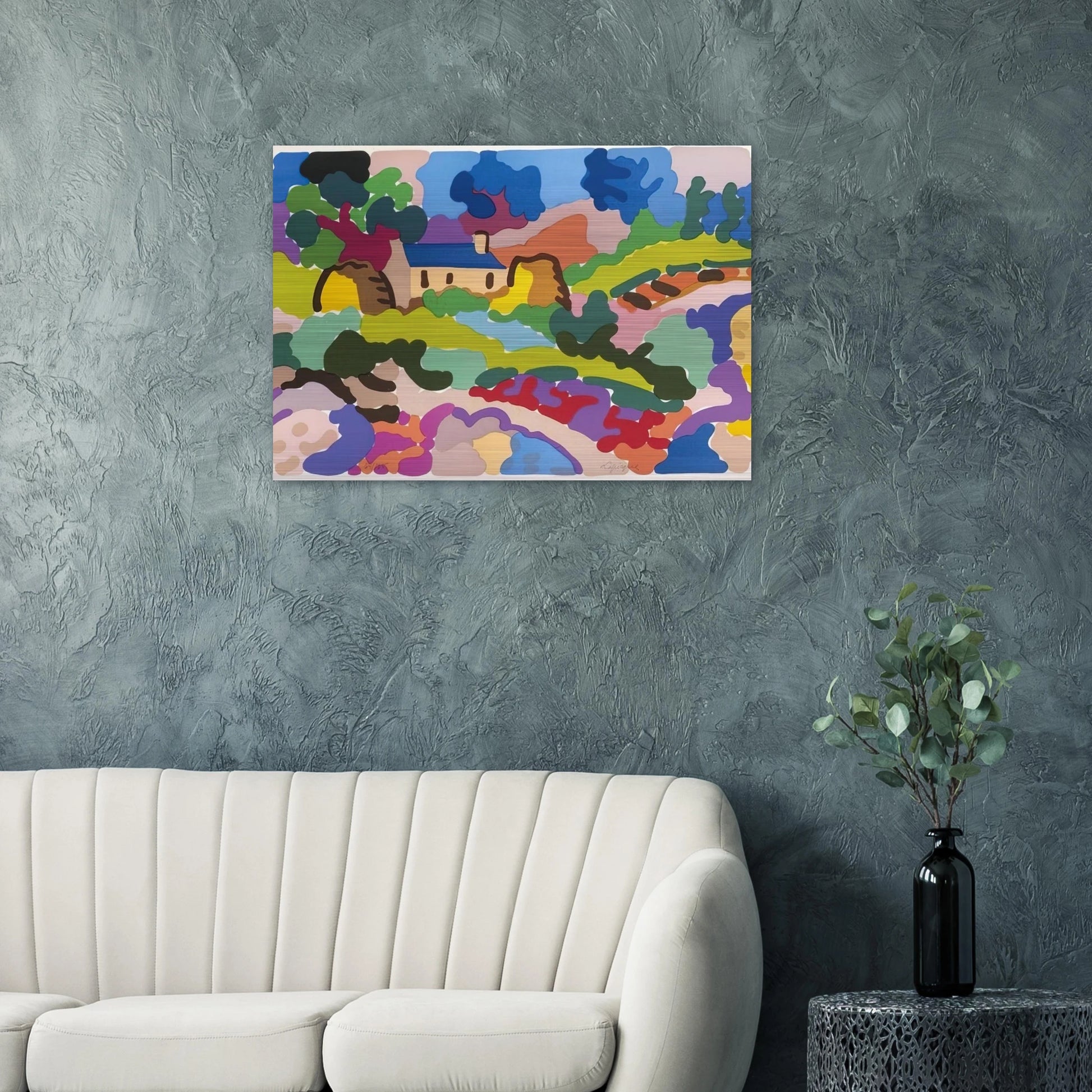 Ferme en Bretagne - Fauvism - Charles Lapicque Brushed Aluminum Print - 70x100 cm / 28x40 inches | Charles Lapicque Aluminum Print | Charles Lapicque Prints