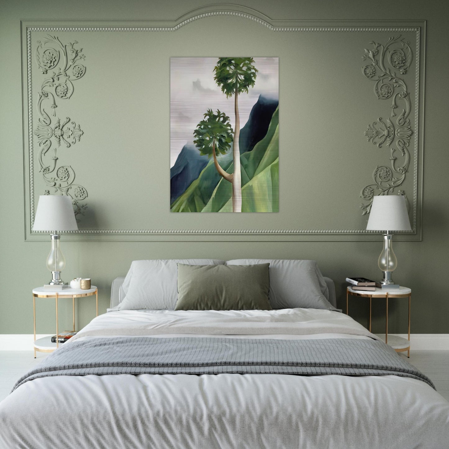 Papaya Tree-Iao Valley - Georgia O'Keeffe Brushed Aluminum Print - 70x100 cm / 28x40 inches | Georgia O'Keeffe Aluminum Print | Georgia O'Keeffe Prints