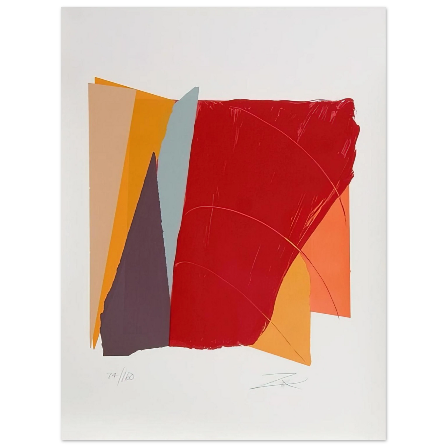 Larry Zox - Red Line I - 1979  75x100 cm / 30x40inches Fine Art Poster