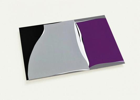 Black  Gray Curves with Purple - 1960 By Karl Benjamin Pack of 10 Post Cards | Karl Benjamin Post Cards | A6 (10.5 x 14.8 cm) - 4.1 x 5.8 inches