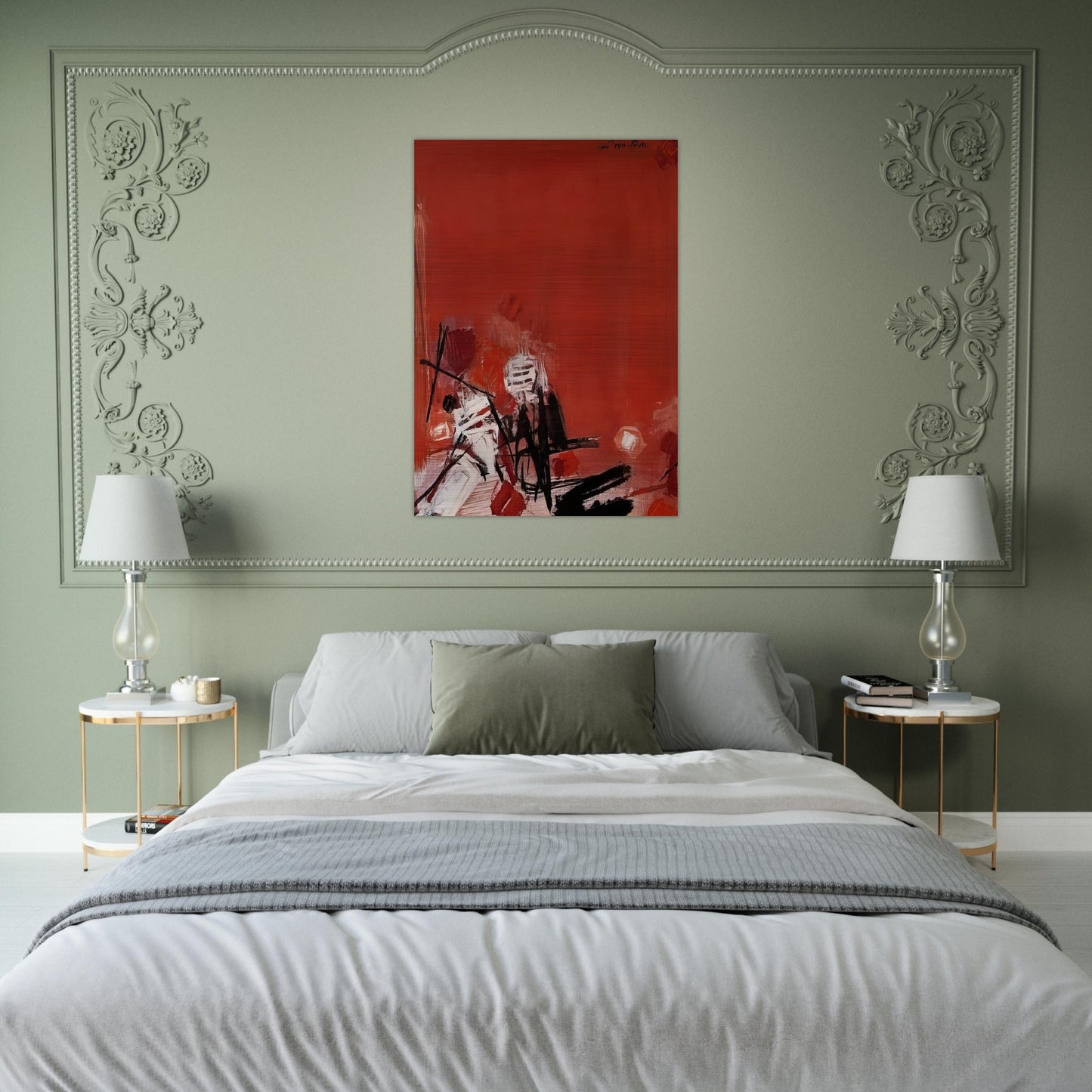 COMPOSITION ROUGE - Chu teh Chun Brushed Aluminum Print - 70x100 cm / 28x40 inches | Chu teh Chun Aluminum Print | Chu teh Chun Prints