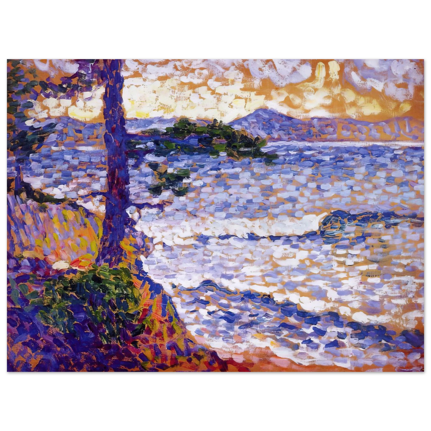 Henri-Edmond Cross - The Mediterranean Coast  75x100 cm / 30x40inches Fine Art Poster