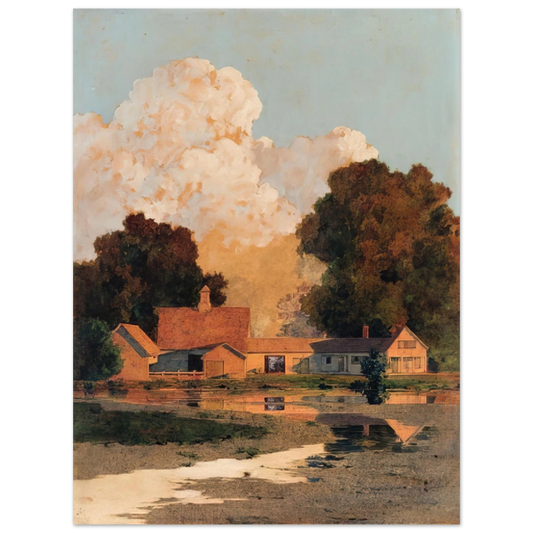 Maxfield Parrish - Daniels Farm, Summer Wall Art - 21x29.7 cm / 8x12" - Fine Art Poster-canvas - -