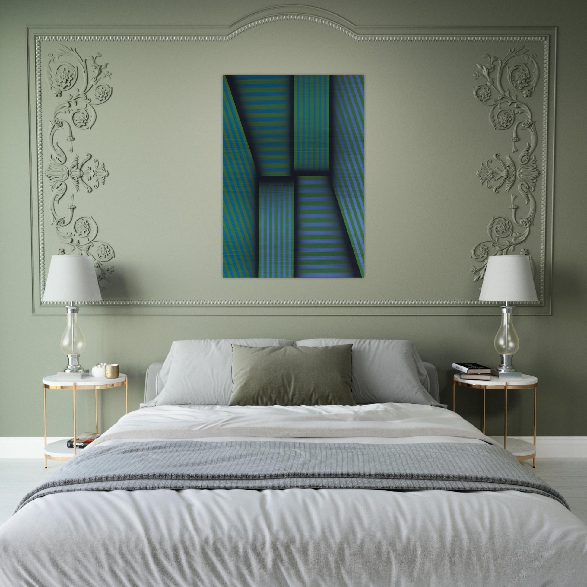 Scarlatti's Garden - Op Art - Omar Rayo Brushed Aluminum Print - 70x100 cm / 28x40 inches | Omar Rayo Aluminum Print | Omar Rayo Prints