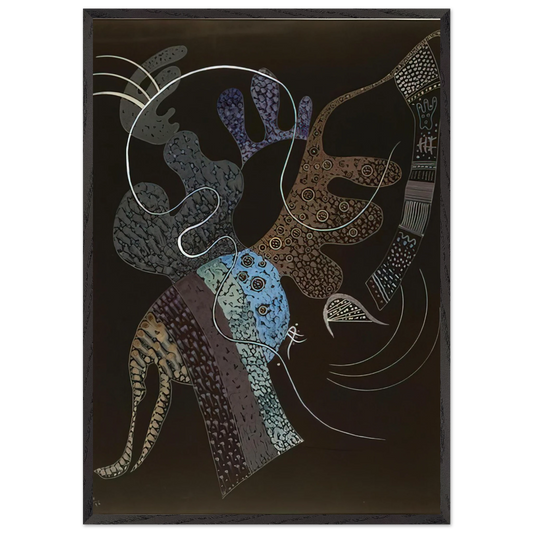 WHITE LINE 1936 - Wassily Kandinsky 70x100 cm / 28x40 inches Framed Art Print – Black Wooden Frame