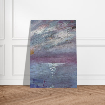MOONLIGHT OVER THE BAY AT CADAQUES - Salvador Dali Brushed Aluminum Print - 70x100 cm / 28x40 inches | Salvador Dali Aluminum Print | Salvador Dali Prints