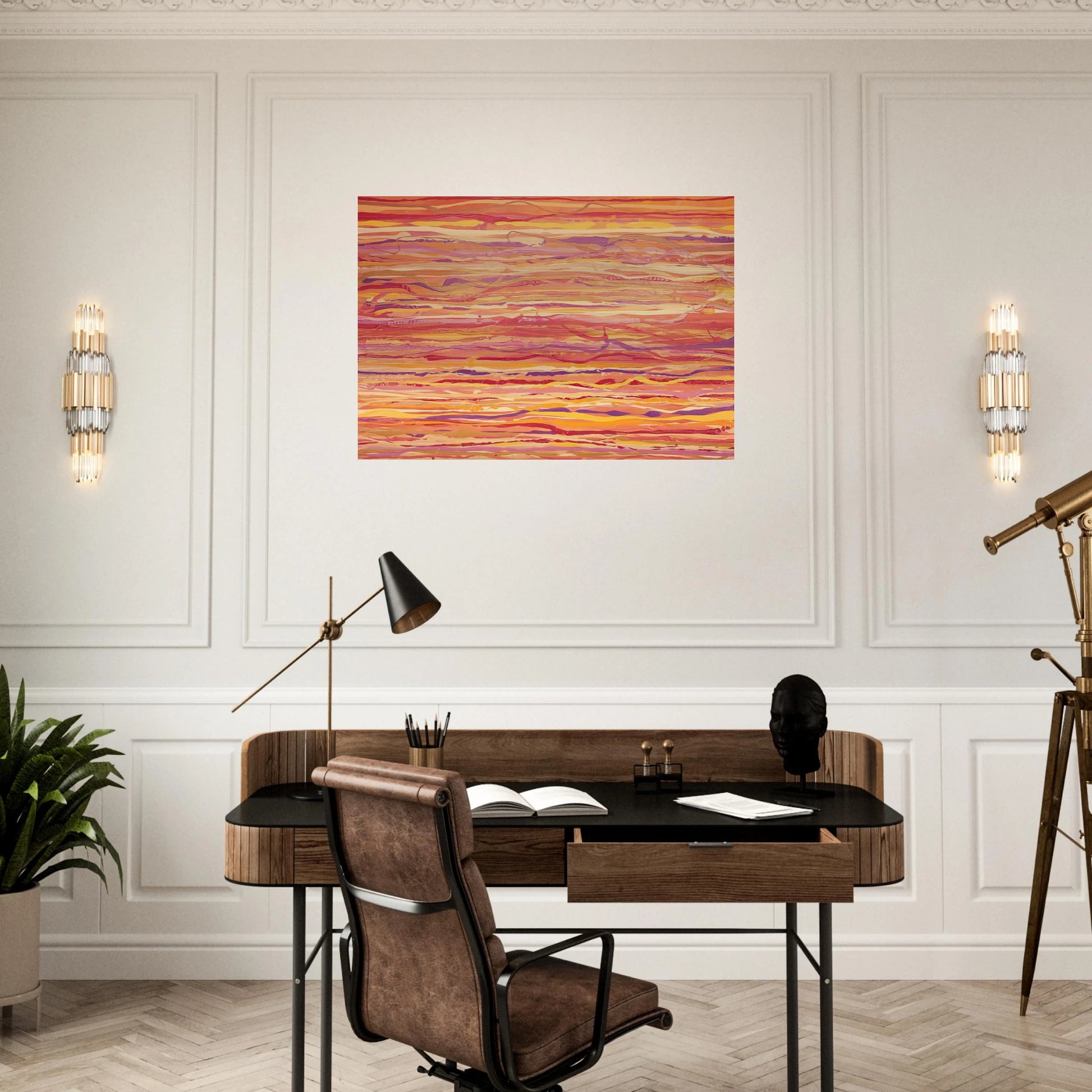 All Over Pour Painting - 1969 - Ronnie Landfield Brushed Aluminum Print - 70x100 cm / 28x40 inches | Ronnie Landfield Aluminum Print | Ronnie Landfield Prints